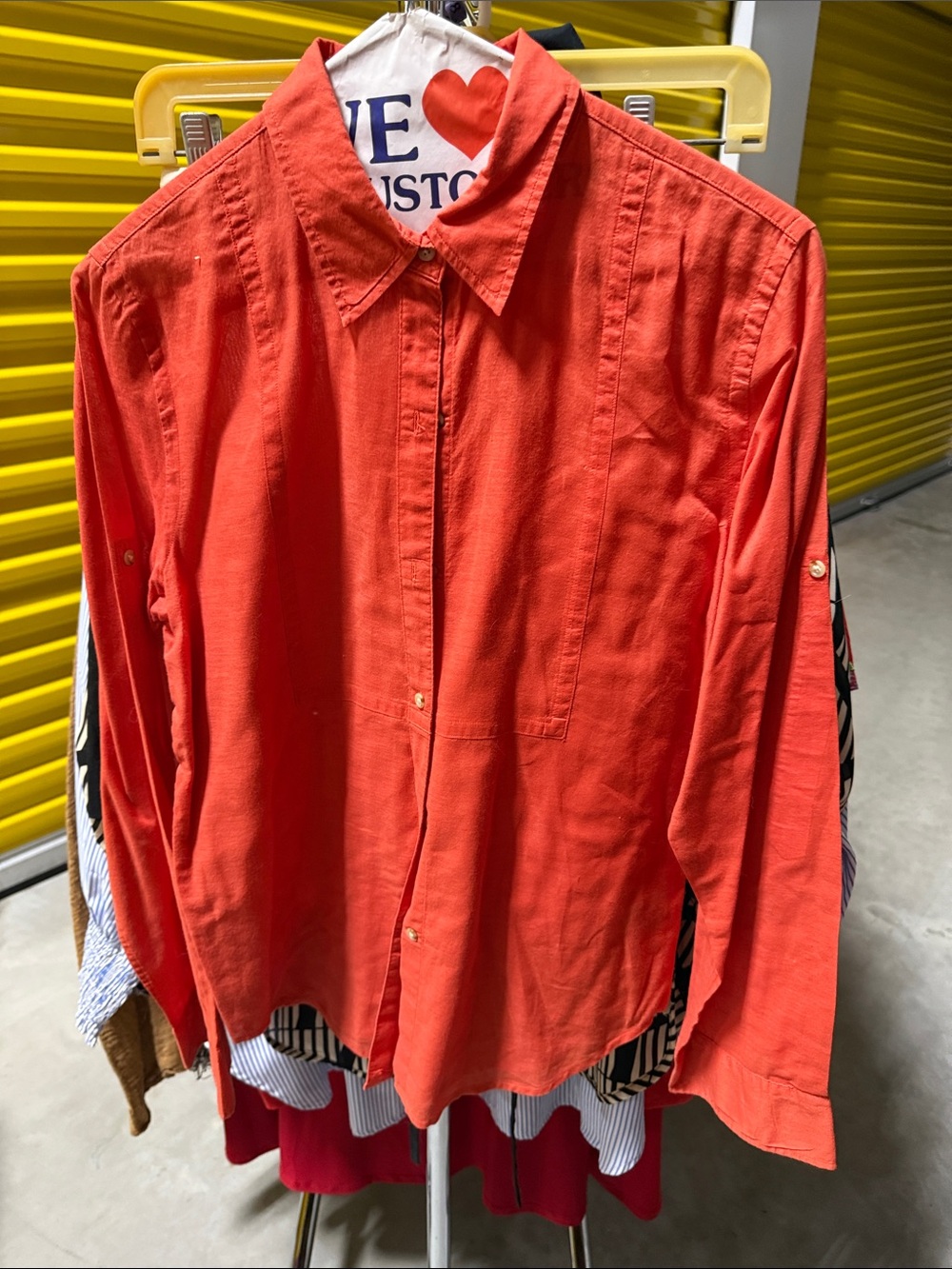 Ralph Lauren Women's Button-Up Blouse in Bold Red